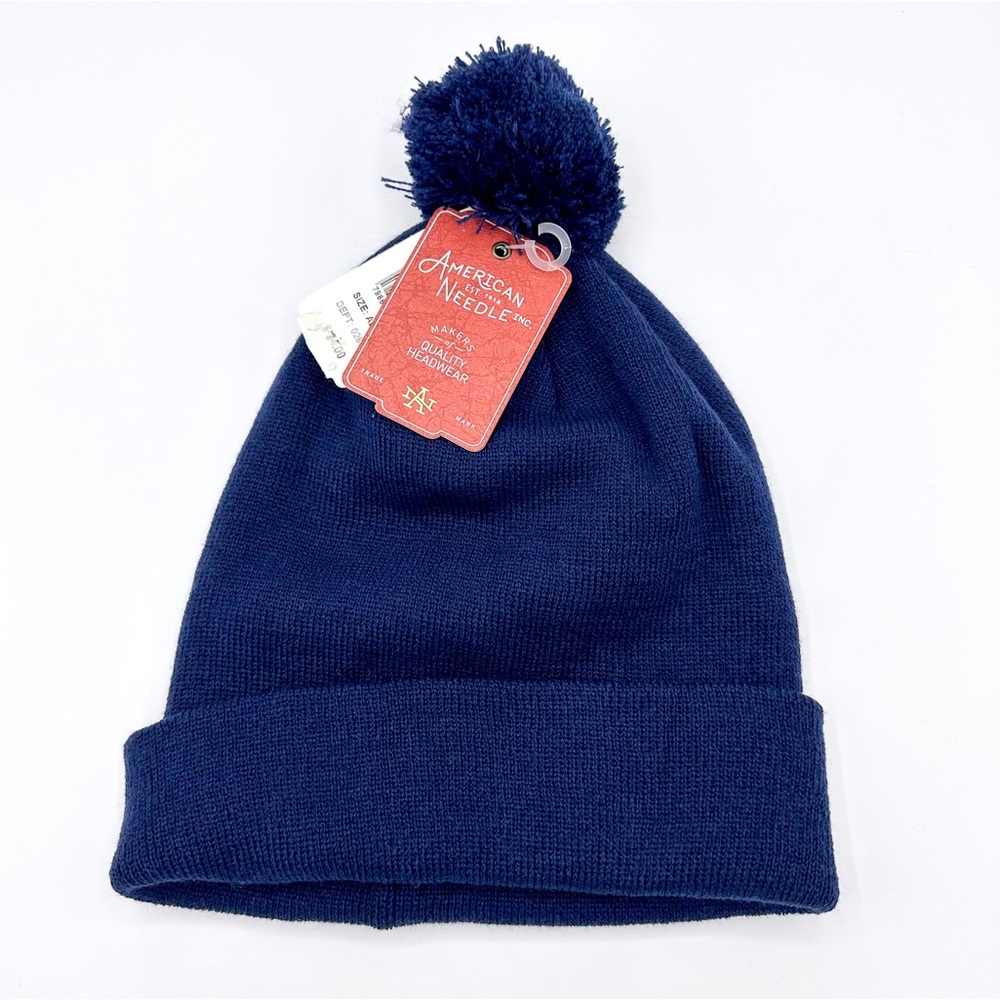 American Needle Navy Blue Pom Pom Winter Hat